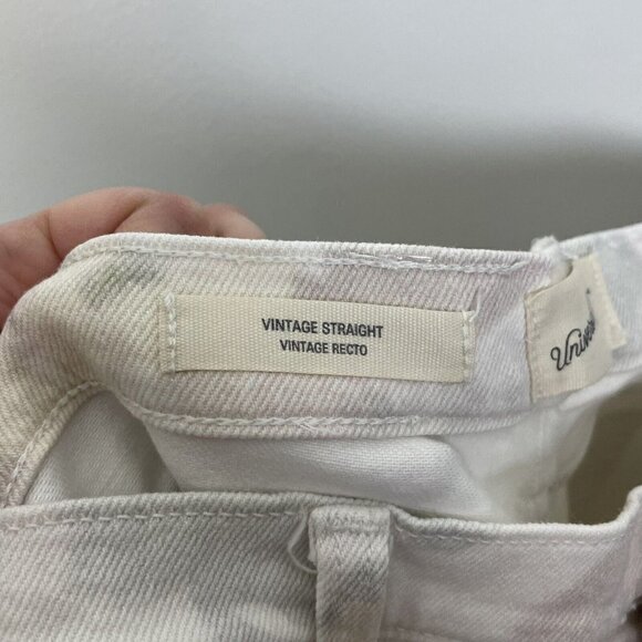 Women's Super High Rise Vintage Straight Jeans Universal Thread Cream Floral 8 - Picture 5 of 7